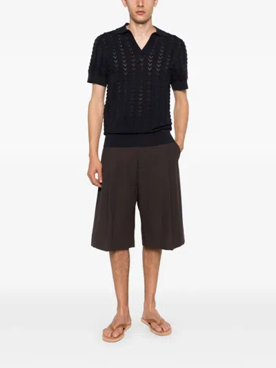 Che Open-neck T-shirt In Blue