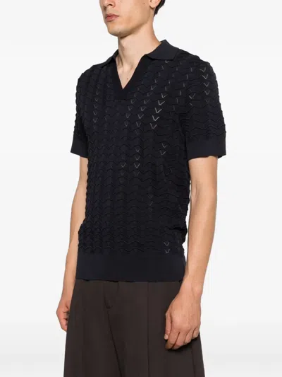 Che Open-neck T-shirt In Blue