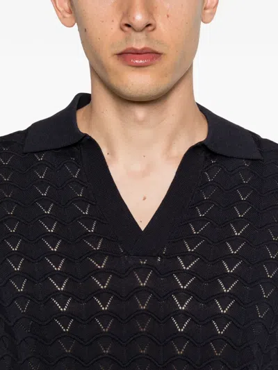 Che Open-neck T-shirt In Blue