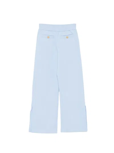 Balmain Logo Button Trousers In Blue