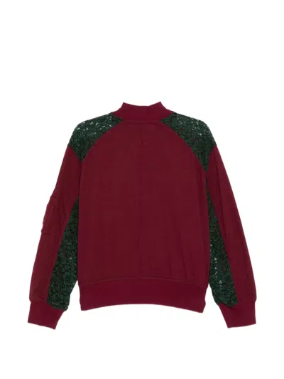 Undercover Cutwork Bomber Jacket In Red