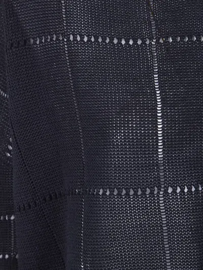 Y's Grid Button Cardigan In Blue