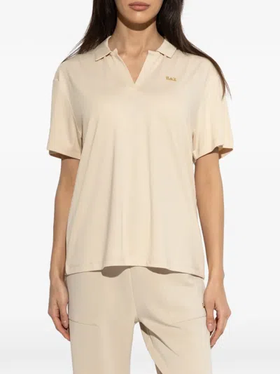 Ea7 V-neck T-shirt In Neutral