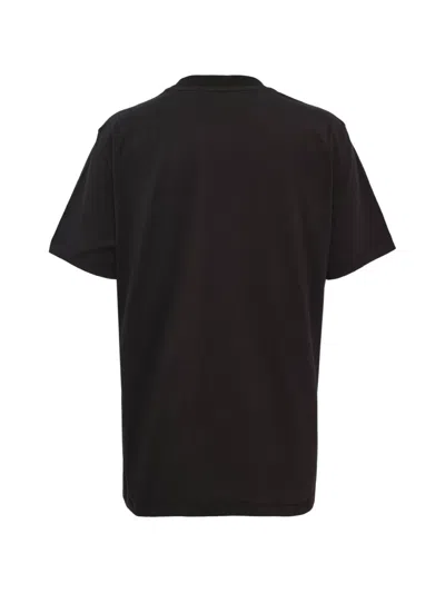 Msgm Logo Printed Crewneck T-shirt In Black
