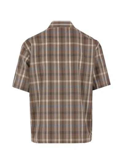Auralee Checked Shirt In Brown