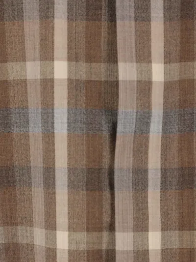 Auralee Checked Shirt In Brown