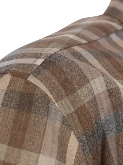 Auralee Checked Shirt In Brown