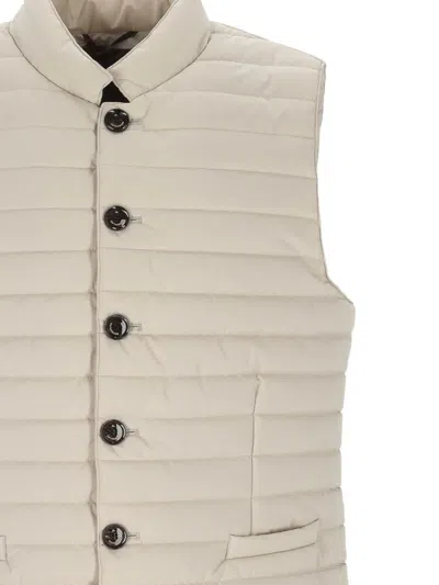 On The Bund Button Padded Jacket In Neutral