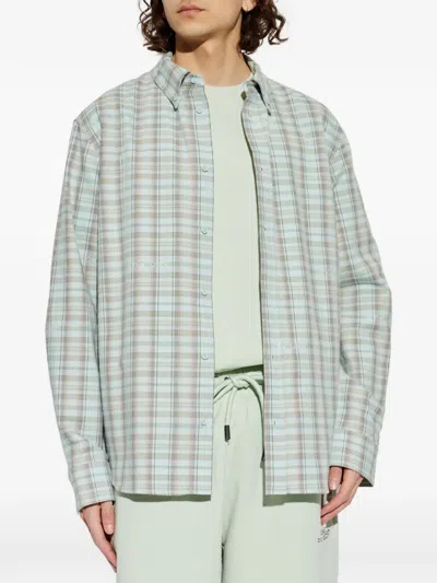 Off-white Marker Checked Shirt In Blue