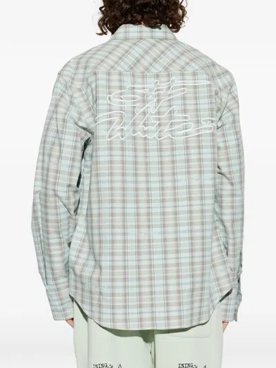 Off-white Marker Checked Shirt In Blue