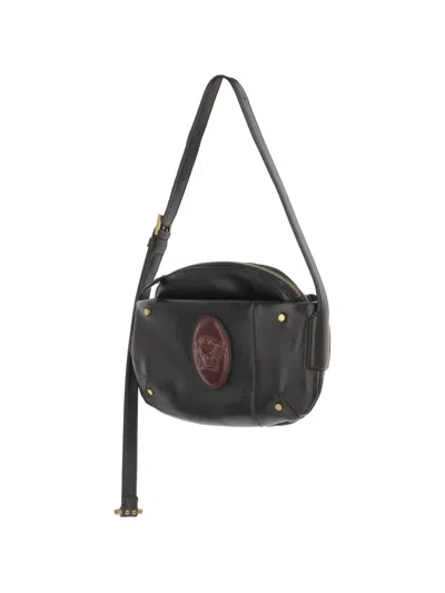 Versace Medallion Shoulder Bag In Black