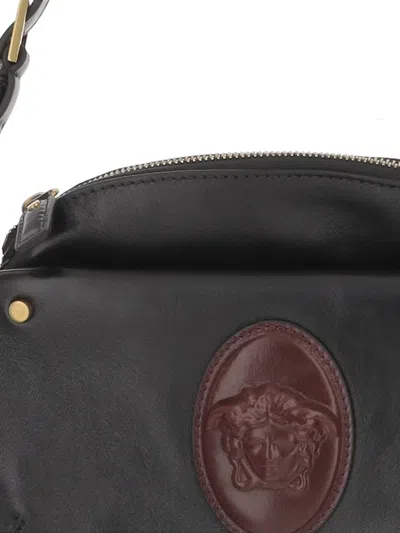 Versace Medallion Shoulder Bag In Black