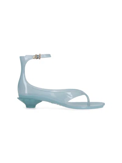 Chloé Chloe Women Pastel Light-blue Tpu Chloe Jelly Thong Sandals In Green