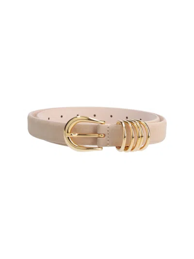 Dehanche Leather Belt "hollyhock" In Neutral