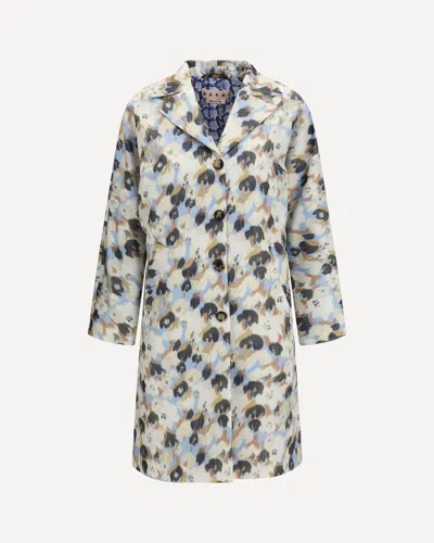 Marni Printed Button Parka Coat In Multi