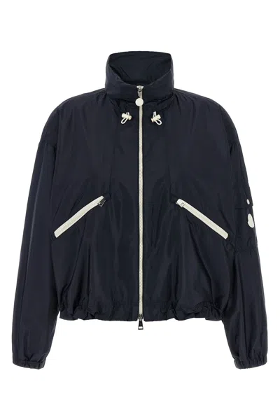 Moncler Marmacy Jacket High Collar Elasticated Hem In Blue