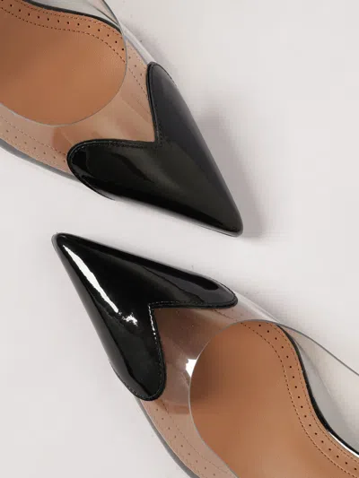 Alaïa Le Coeur Black Patent Leather High Slingback In Animal Print