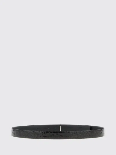 Tom Ford Reversible Python-print Buckle Belt In Black