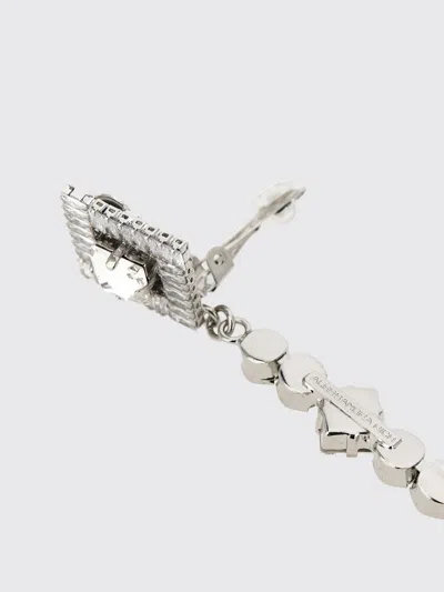 Alessandra Rich Mini Embellished Metal Earrings 10.5 Cm X 2.5 Cm In Silver