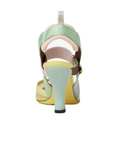 Fendi Multicoloured Mesh High-heeled Slingbacks In Multi