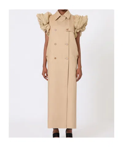Max Mara Collared Coat In Brown