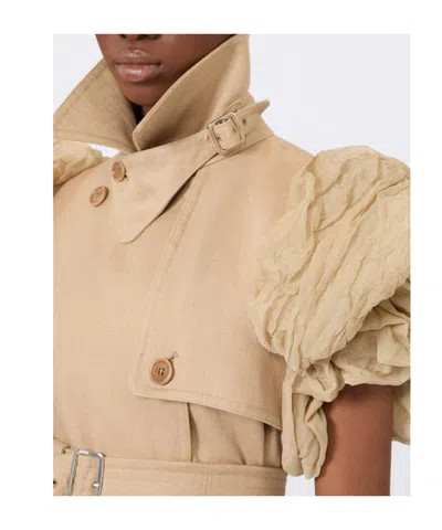 Max Mara Collared Coat In Brown