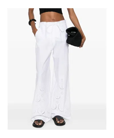 P.a.r.o.s.h Eyelet Drawstring Trousers In White
