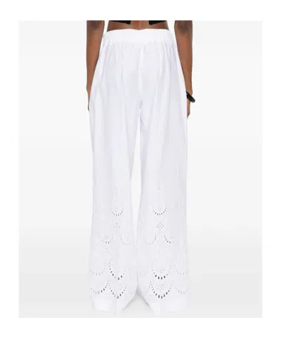 P.a.r.o.s.h Eyelet Drawstring Trousers In White