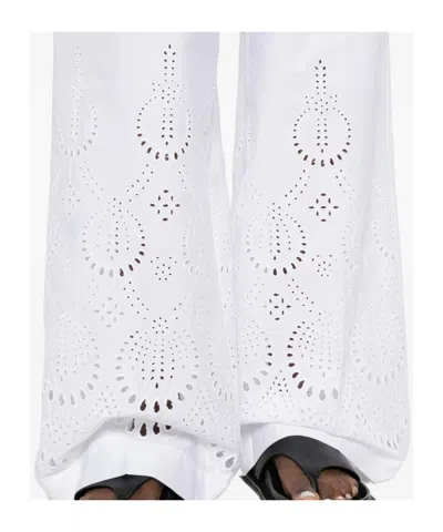 P.a.r.o.s.h Eyelet Drawstring Trousers In White