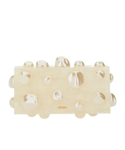Cult Gaia Embellished Rectangular Clutch Bag In Brown