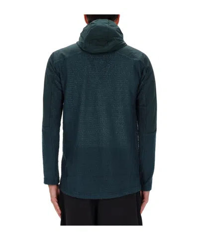 And Wander Green Alpha Direct Polyester Hooded Jacket In Green