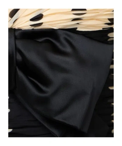 Valentino Printed Strapless Silk Chiffon Top In Black