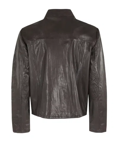Seventy Zip-front Leather Jacket In Brown