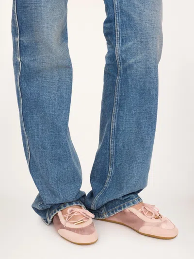 Chloé Kick Leather Ballet Flats Round Toe In Pink