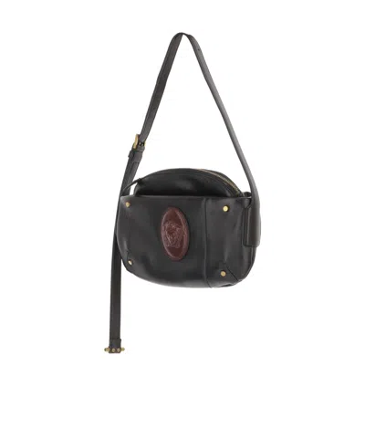 Versace Medallion Shoulder Bag In Black