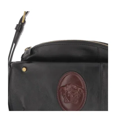 Versace Medallion Shoulder Bag In Black