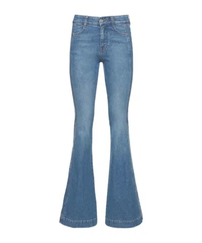 Stella Mccartney Blue Logo-print Flared Jeans In Blue