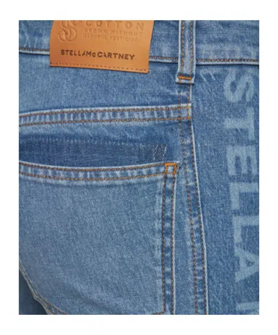 Stella Mccartney Blue Logo-print Flared Jeans In Blue