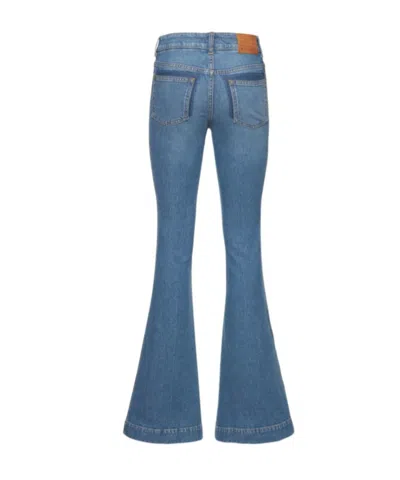 Stella Mccartney Blue Logo-print Flared Jeans In Blue
