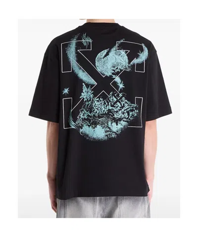 Off-white Off White Motif T-shirt In Black