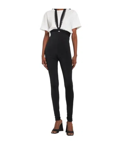 Attico Black Stretch Polyester Ruby Pant In Black