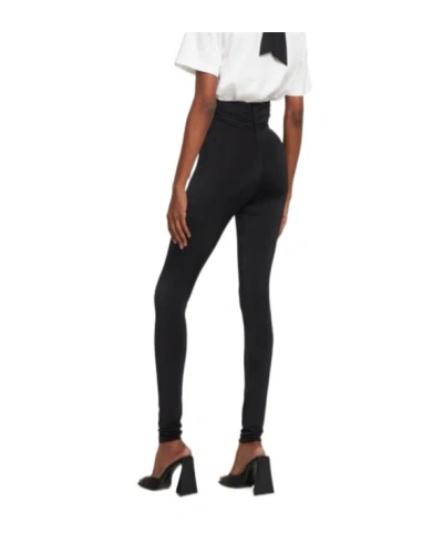 Attico Black Stretch Polyester Ruby Pant In Black
