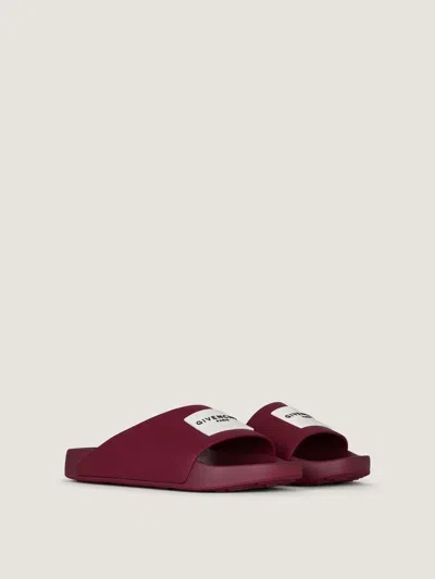 Givenchy Label Flat Mules In Rubber In Red