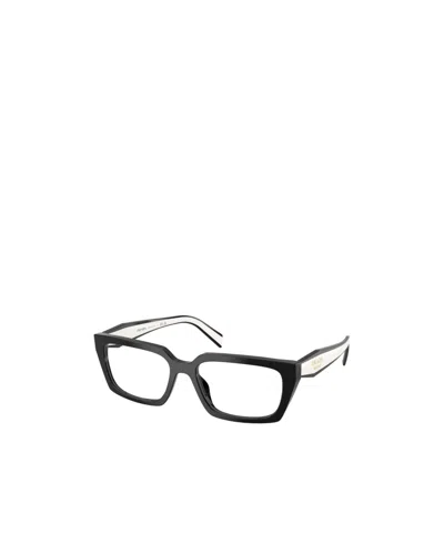 Prada Eyewear Rectangle Frame Glasses In Black