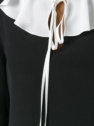 Shop Saint Laurent Monochrome Ruffle Collar Blouse In Black