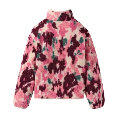 Ugg Marlene Splatter Jacket Coat Abstract : Lg, Polyester In Pink
