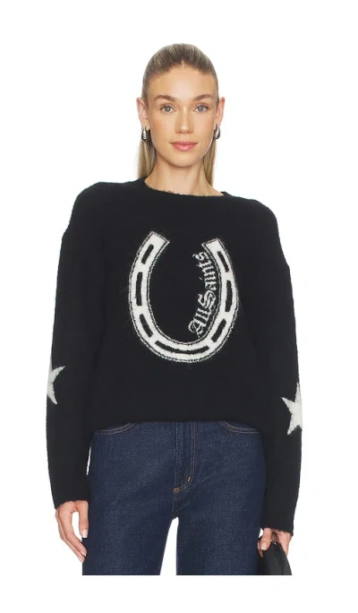 Allsaints Kismet Intarsia Knitted Sweater In Black