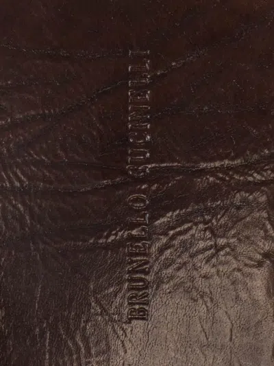 Brunello Cucinelli Leather Iphone Case In Brown