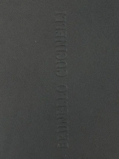 Brunello Cucinelli Leather Iphone Case In Gray