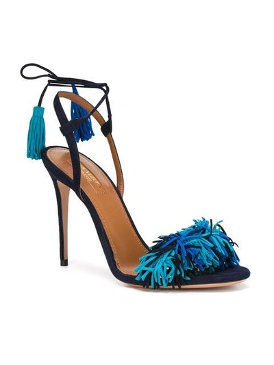 Shop Aquazzura 'wild Thing' Sandals In Blue